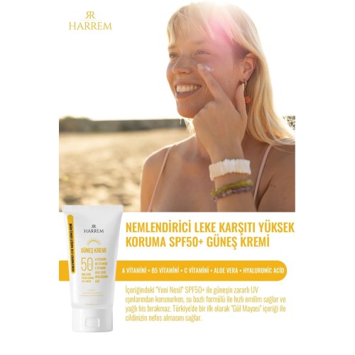 Harrem Nemlendirici Leke Karşıtı Spf 50+ Güneş Kremi 50 ml
